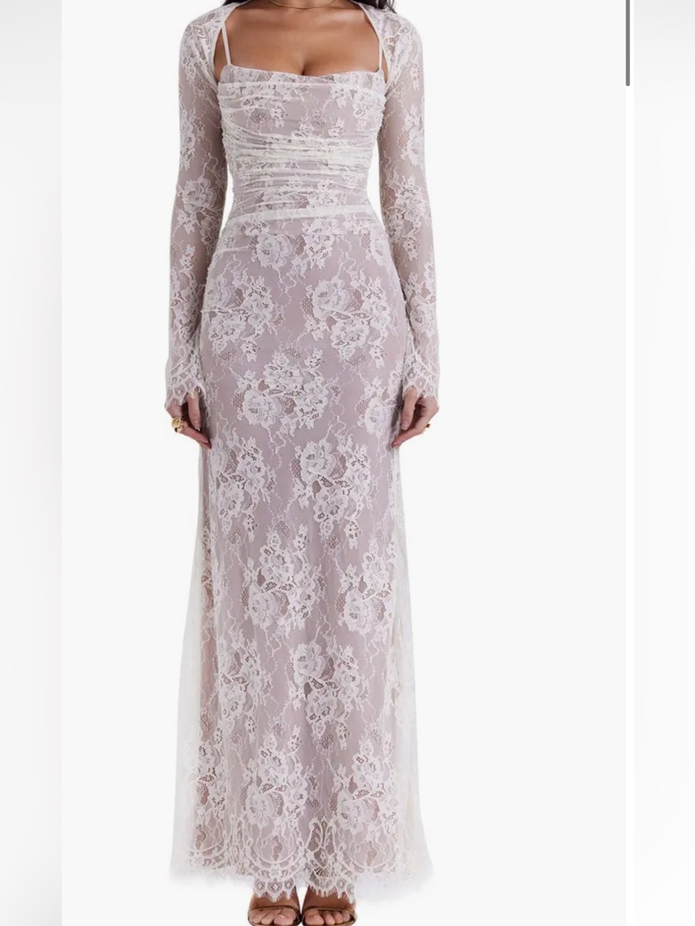 ARTEMIS- House of CB
Vintage Cream Lace Maxi Dress
